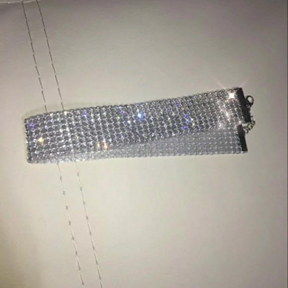 Silver Rhinestone Choker - Picture 2 of 3